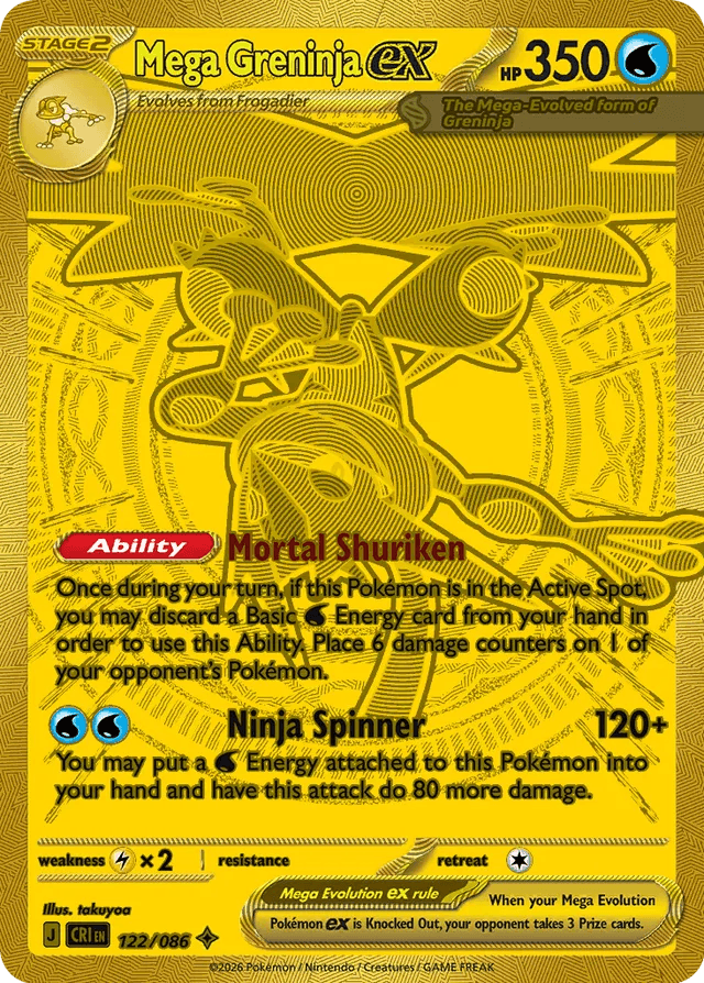 Mega Greninja ex dorado — Chaos Rising